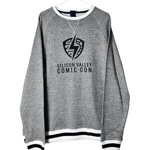 J America XXL Silicon Valley Comic Con Crewneck Sweatshirt Gray Raglan Unisex